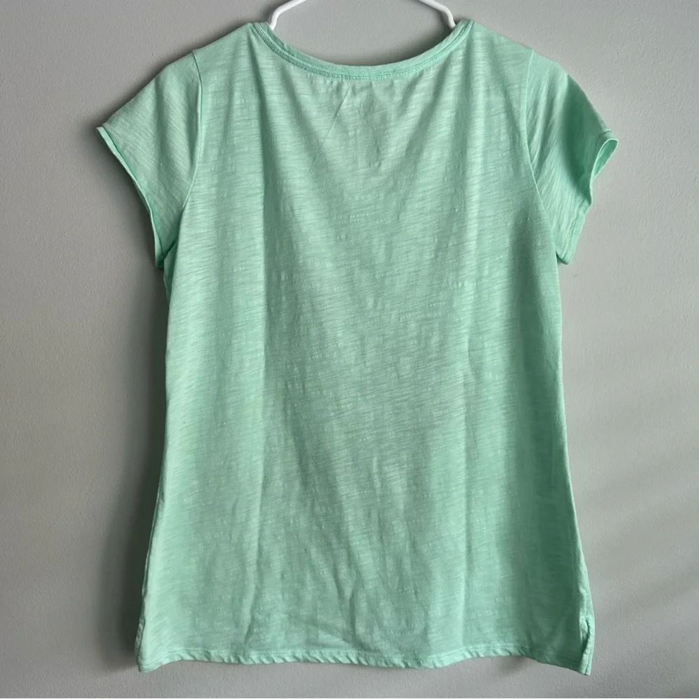 St. John’s Bay T-Shirt Mint Green Women Size M Beachy Sequins - Picture 2 of 8